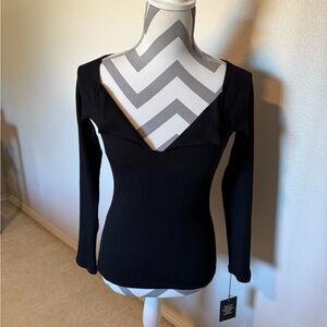 Reformation Black Long Sleeve Top